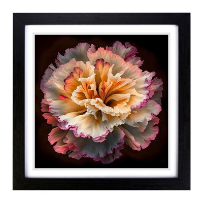 Carnation Flower Abstract Expressionism No.1 - Single Picture Frame Print on Wood