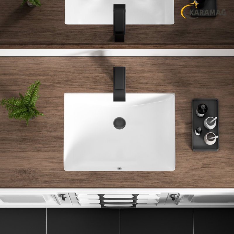 Lavabo de salle de bain encastrable rectangulaire en céramique blanche avec trop-plein Ada 20 po x 15 po Ada