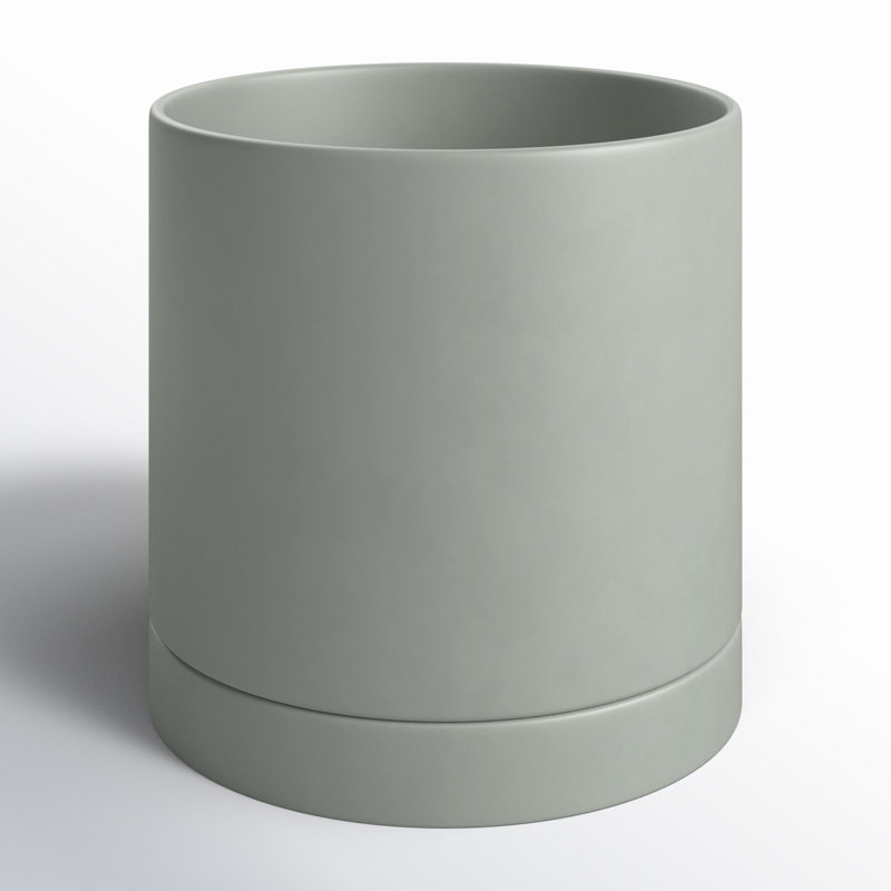 Pot de fleurs en céramique Carlotta, Vert, H 10 po x l 10 po x P 10 po