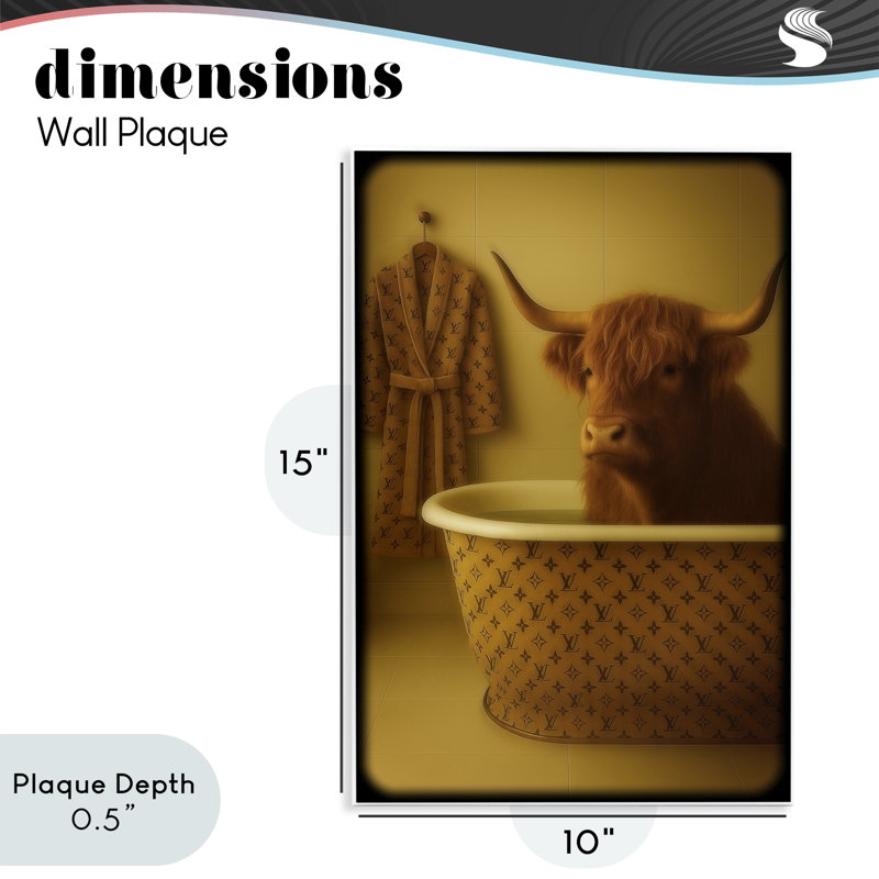 Plaque murale Couture Highland in Luxury Tub de Couture, design par Grotto Studios, 15 x 10