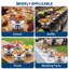 Paquet de 4 plats de réchaud ronds pour buffet, chauffe-plat 5 pte pour la restauration-1204755907