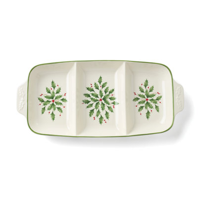 Lenox Holiday Carved Divided Dish