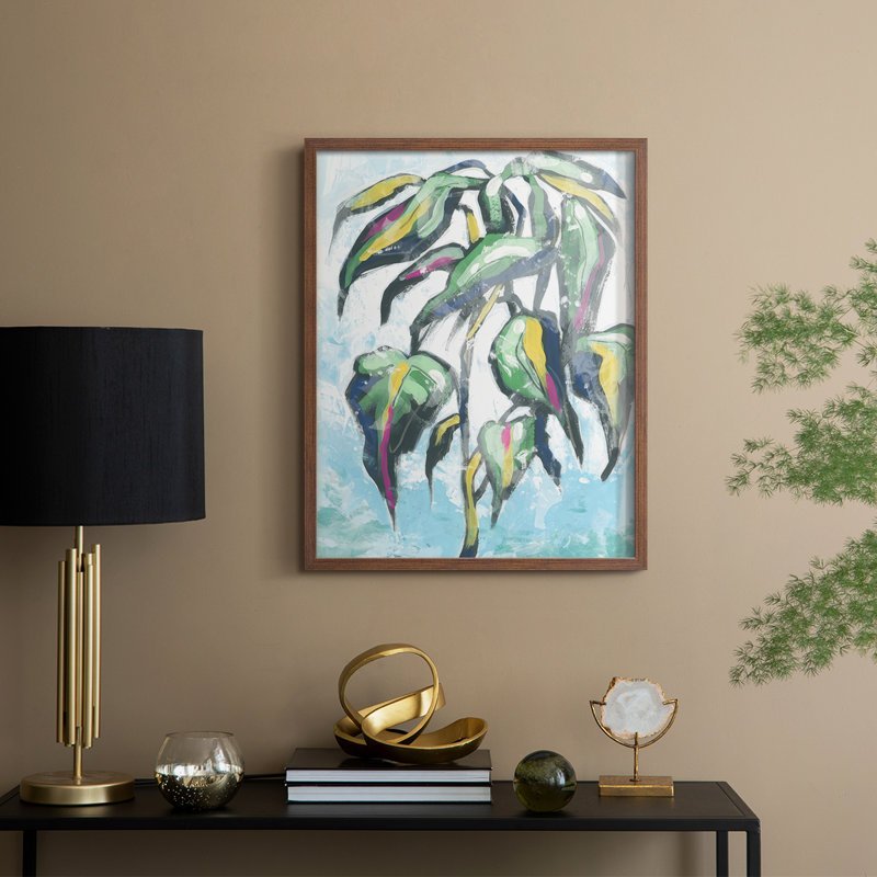 «Candy Palm Fresco IV», reproduction encadrée - bois massif, H 21 po x l 17 po, Noyer