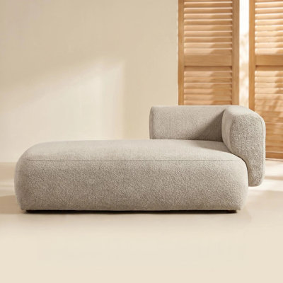 Méridienne Modern Boucle, canapé rembourré simple avec tissu doux, chaise d'appoint minimaliste pour salon, chambre à coucher, bureau, petit espace, assemblage facile,