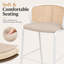 Tabouret de bar moderne de style Mid-Century Daishun, tabouret de bar à hauteur de comptoir en osier avec accoudoirs, fauteuil d'îlot de cuisine rembourré en tissu, mobilier de salle à manger à structure en acier robuste-781822976