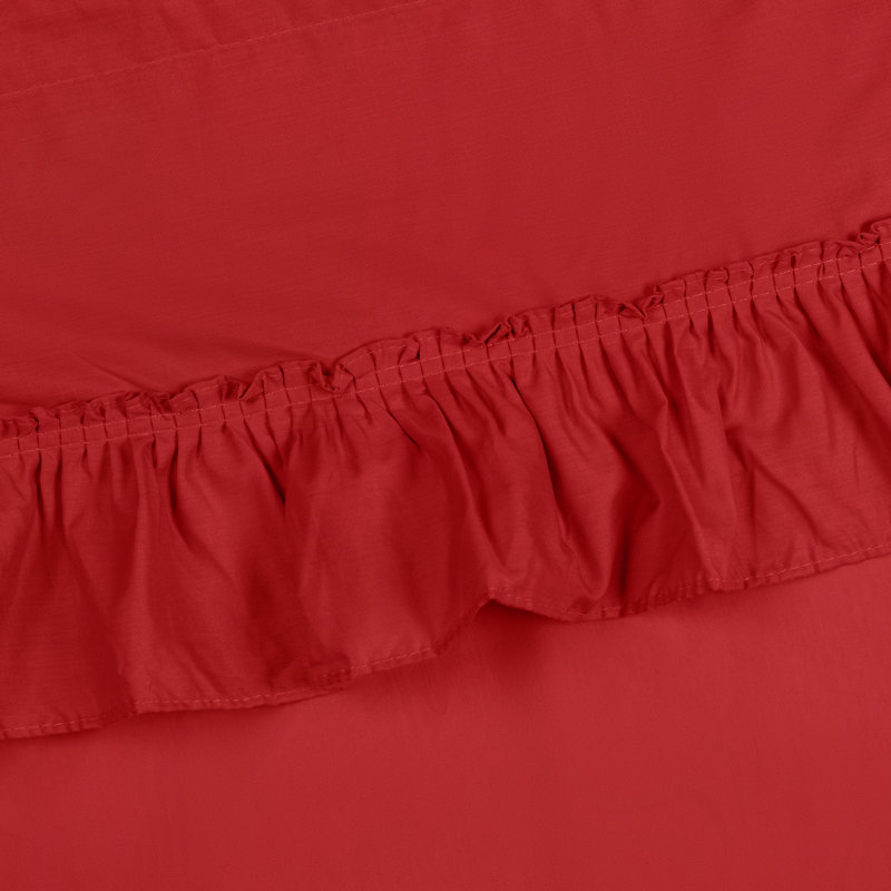 Ellis Solid Colour Tailored Cafe Curtain, Red, 56" W x 36" L