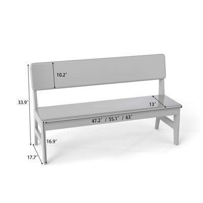 Solid Wood Entryway Bench Dining Bench With Backrest For Hallway Living Room Garden