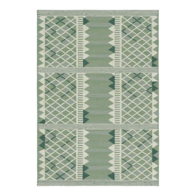 Flatweave Wool Geometric Area Rug