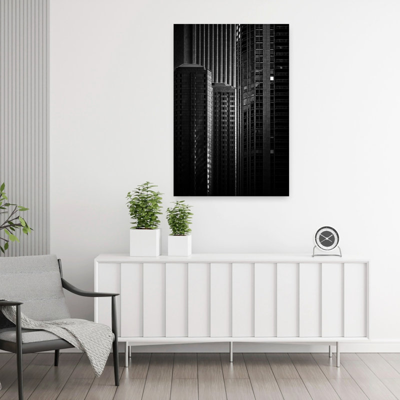 «Some Light», architecture abstraite moderne, art mural ville, H 36 po x l 24 po