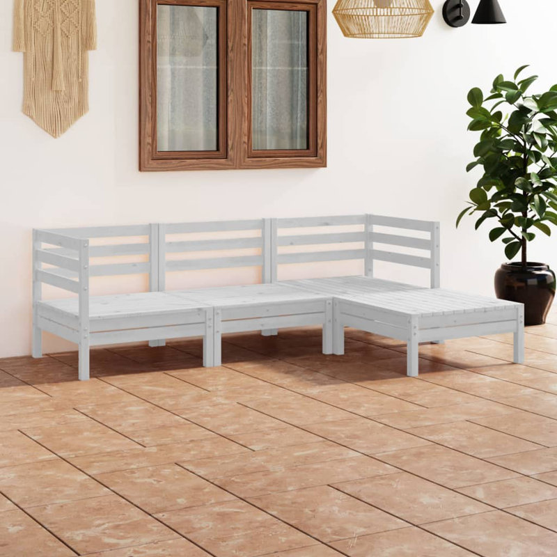 Ensemble de patio complet 4 pièces Silbia, Blanc