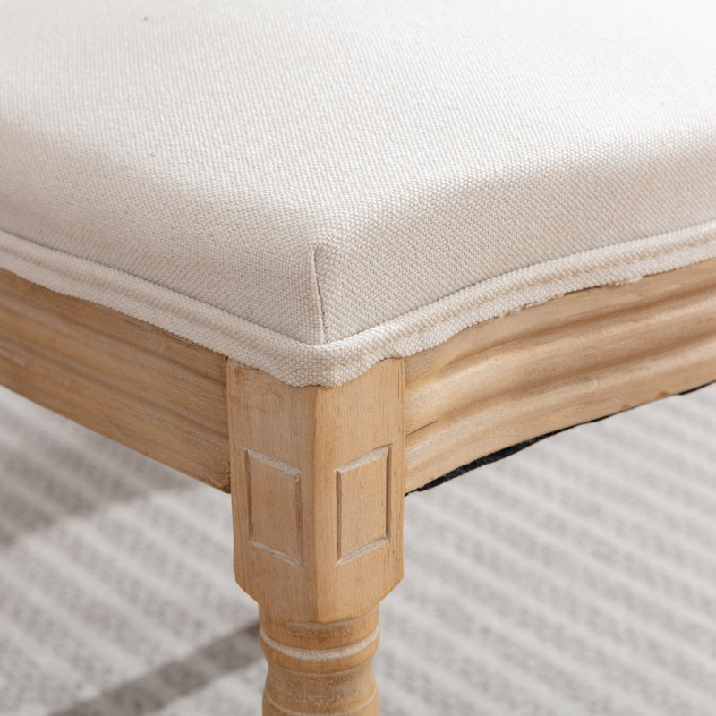 Moll French Country Dining Chairs, 2, Beige, Natural Wood