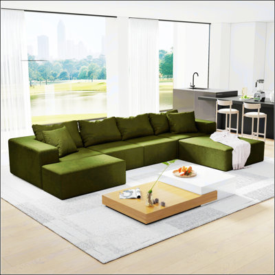 Modern Upholstered Sectional Sofa Couch Set