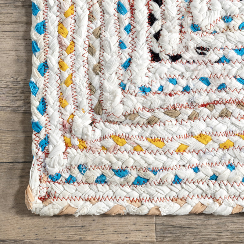 Tapis ivoire tressé à la main de style bohème Christie, Rectangle 8 pi 6 po x 11 pi 6 po