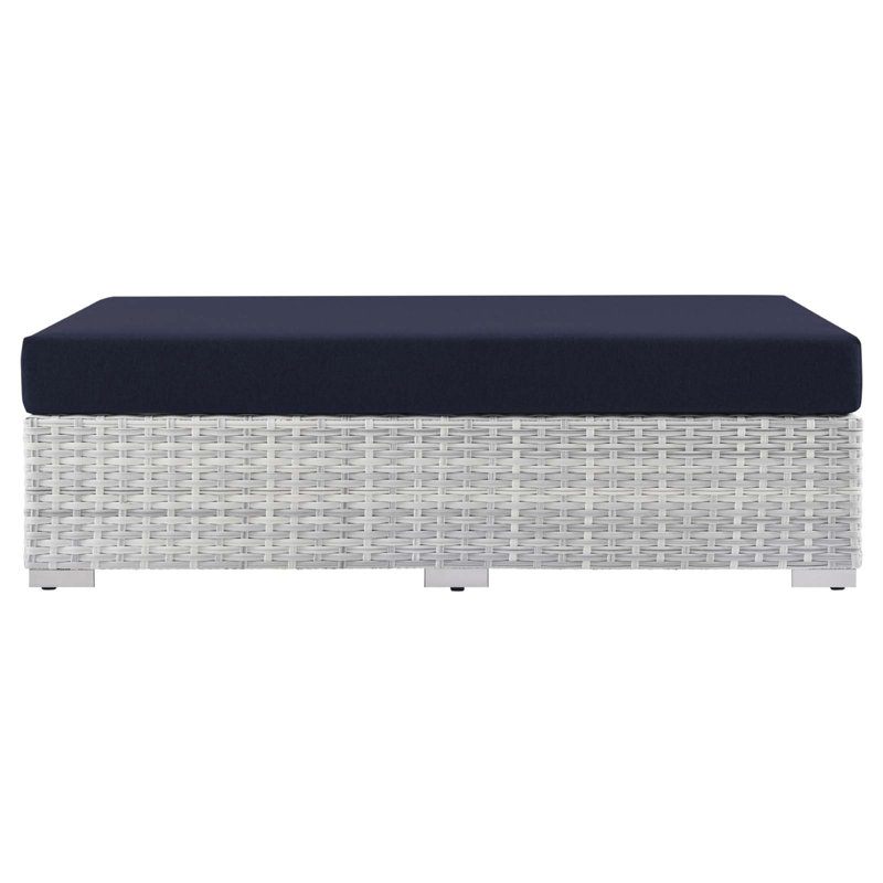 Convene Outdoor Patio Rectangular Ottoman, Navy