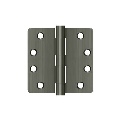 Deltana S44R4HD1B 4" x 4" x 1/4" Radius Hinge, HD in Paint Black Pair