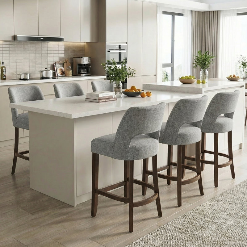 Tabouret de bar Bisto, Gris clair