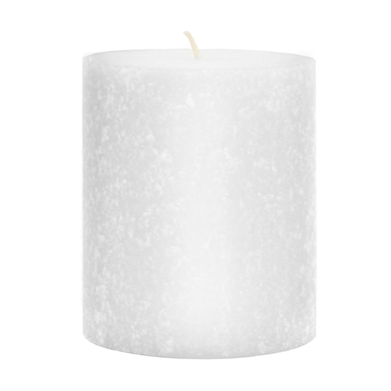 Bougie colonne non parfumée Timberline, Blanc, H 4 po x l 4 po x P 4 po