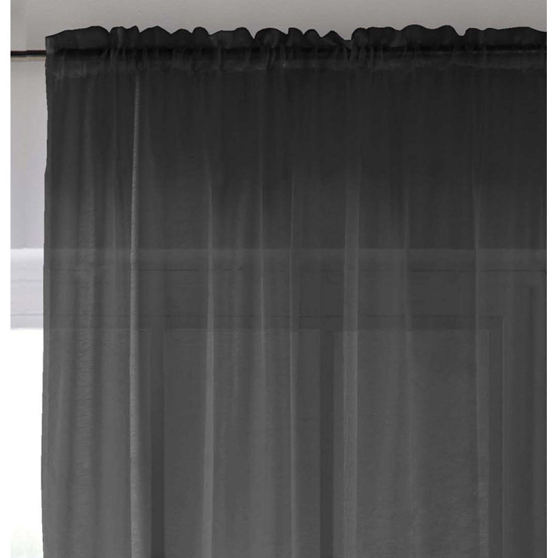 Roiann Sheer Curtain Pair, 145cm Width x 229cm Drop, Black