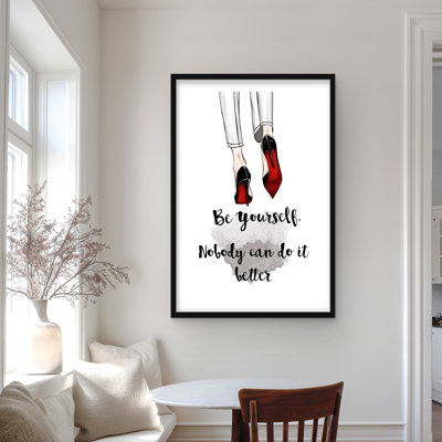 Be yourself - Gray Fashion Framed Matted Print | Home Decor