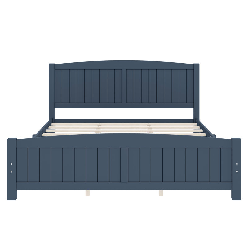 Terra Solid Wood Platform Bed Frame with Support Slats, No Box Spring Needed, King