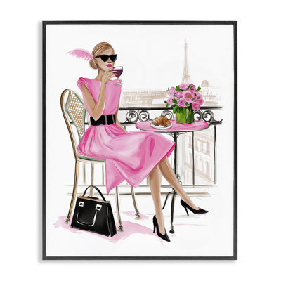 Parisian Chic on Cafe Balcony Framed Giclee, design by Jess Stempel