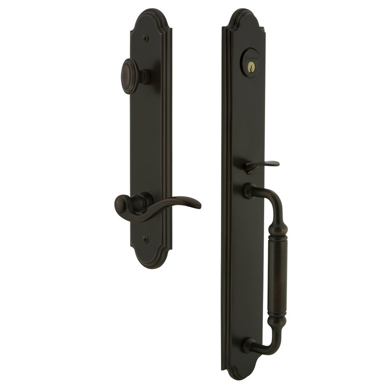 Jeu poignées fictif complet inactif avec levier bellagio et rosette Arc, Bronze intemporel, À droite