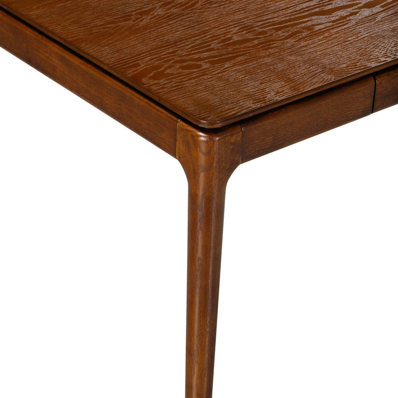 Table de bureau rectangulaire en bois avec tiroirs cachés NTC Mingle, Noyer foncé