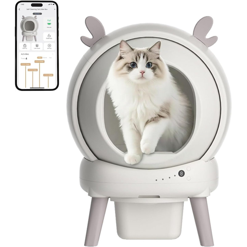Self-Cleaning Litter Box, white
