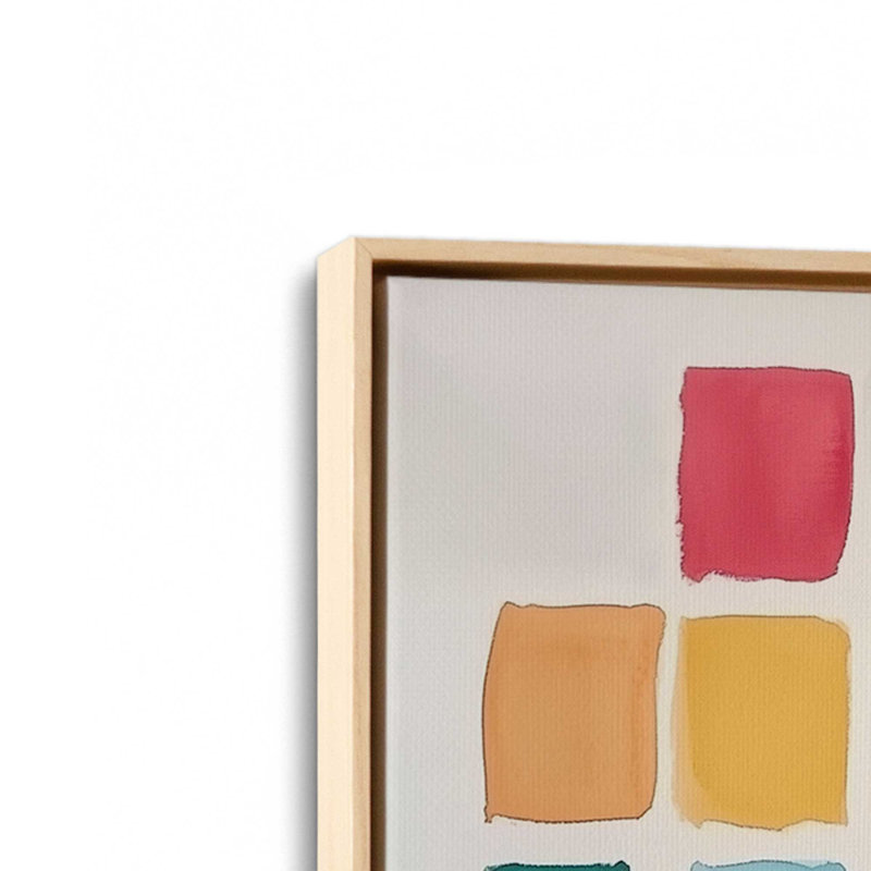 Spectrum Grid Set of 2 Prints, 16" x 16", American Maple Floater Framed