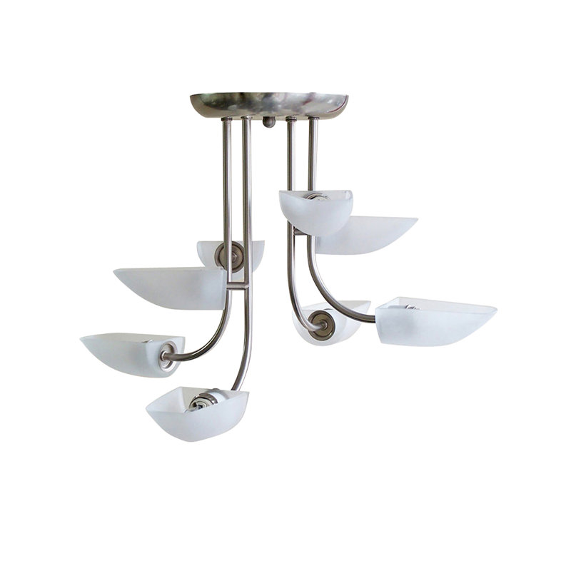 Aaryn-Paul Glass Semi Flush Mount, 8 Light