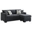 Pacheco Dark Grey Upholstered Sleeper Sectional Chaise Sofa