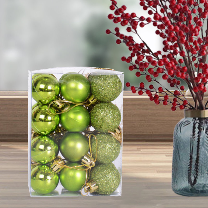 Ensemble de 24 boules de Noël 24 pièces, Vert