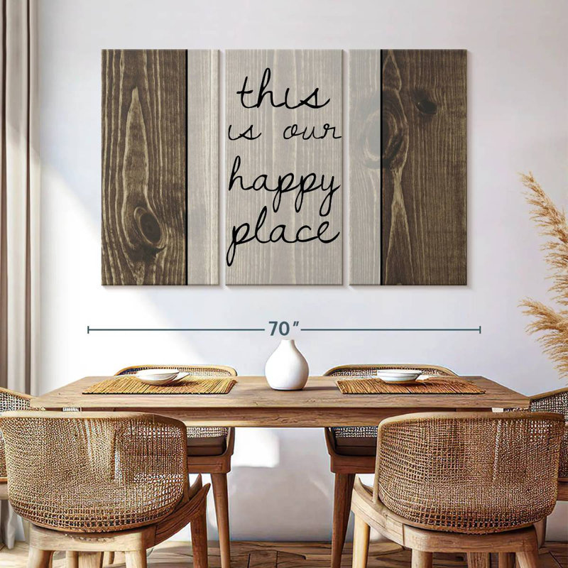 Our Happy Place Typography Wall Sign, 42" H x 65" W