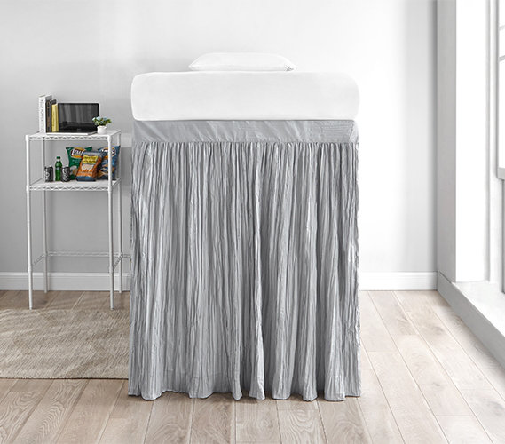 Jupe de lit 60 po Crinkle, Gris glacé