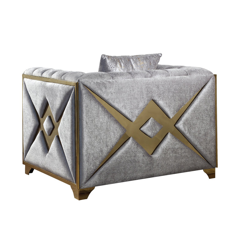 Chaise de style moderne Velencia, Argent argent