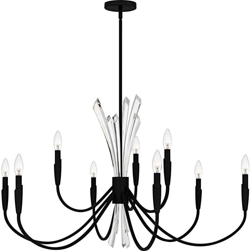 Cecily 6-Light Chandelier, Matte Black, 9 Lights, 25" H x 40" W x 40" D