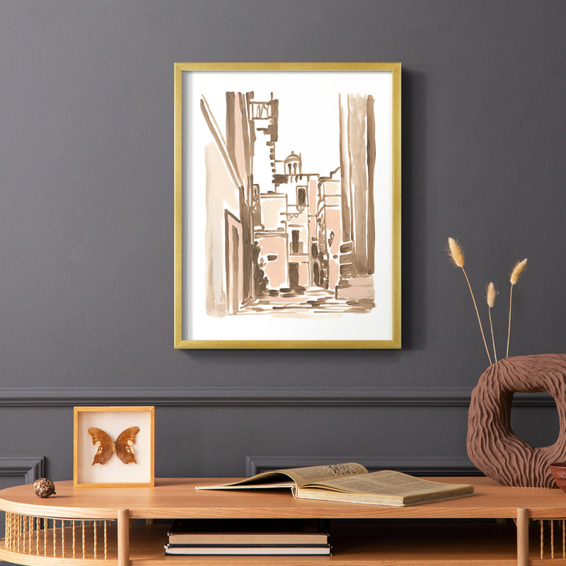 Blush Architecture Study II, reproduction encadrée - bois massif, H 10 po x l 8 po