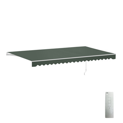 ALEKO Motorized Retractable Outdoor Awning with White Frame