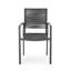 Chaise de salle à manger d'extérieur en aluminium avec corde grise et foncée, 2 chaises Modern