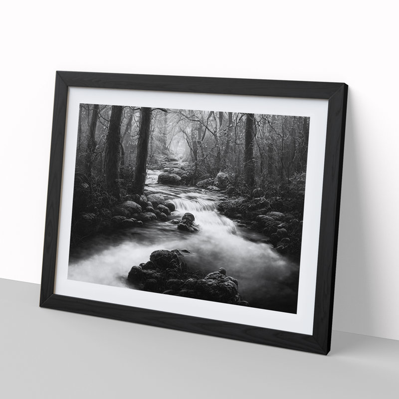 Forest Stream - Framed Print, Black Framed, 46cm H x 64cm W