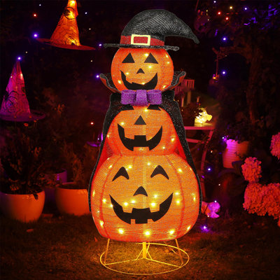 Paquet de 6 citrouilles décoratives d'Halloween Jack-o'-Lantern