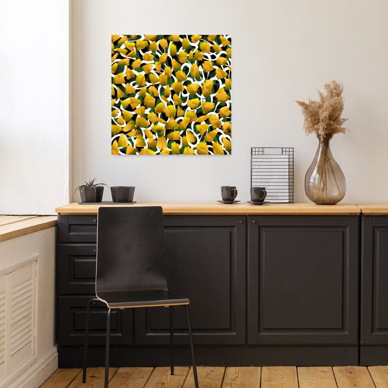 Art contemporain abstrait tulipe, H 18 po x l 18 po