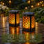 Lanternes solaires à flamme solaire, lumières DEL vacillantes, décoration de jardin extérieur imperméable