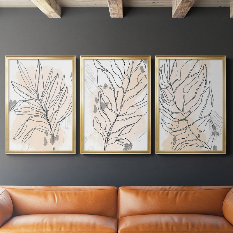 Toile de palmier Palm II, Cadre doré, H 42,5 po x l 61 po x P 2,5 po