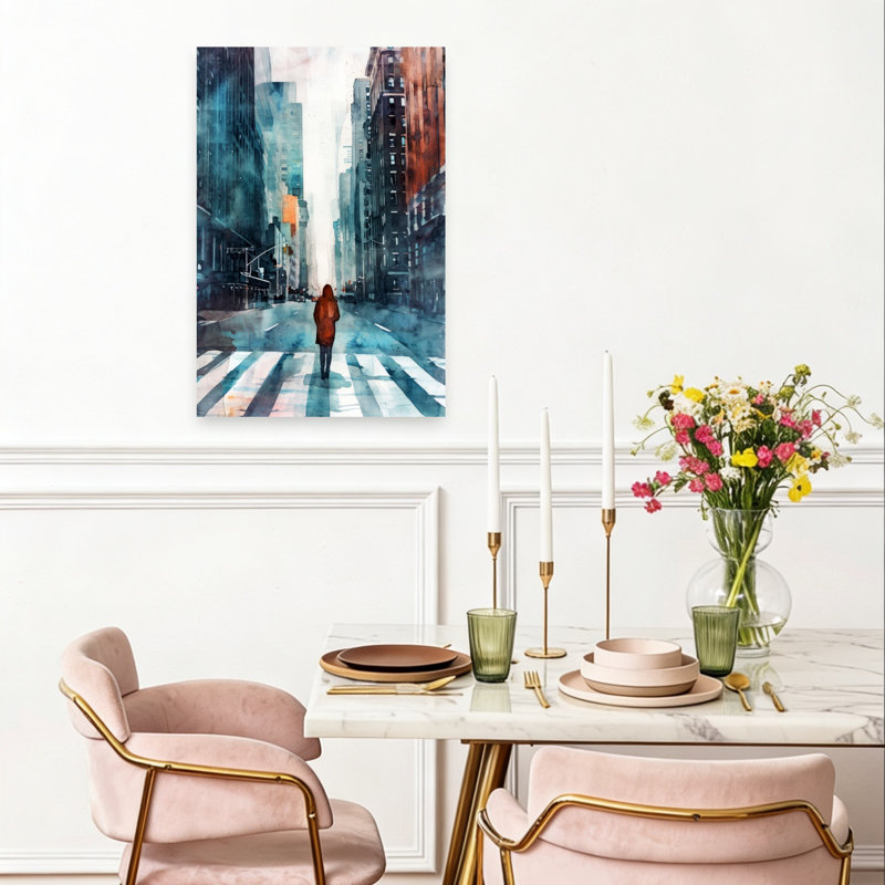 Art urbain urbain, aquarelle et voyage urbain, H 24 po x l 16 po
