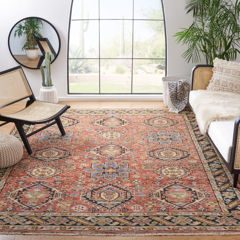 Samarkand 172 Area Rug In Rust / Blue, Rectangle 6' x 9'