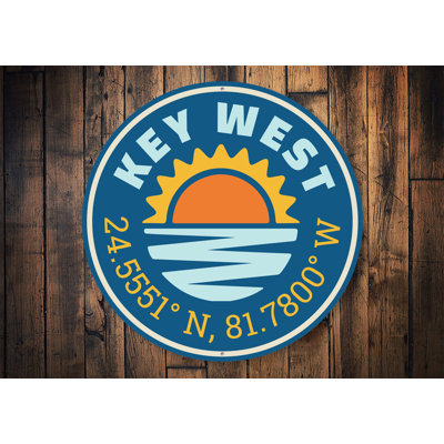 Enseigne en aluminium Key West Sunset
