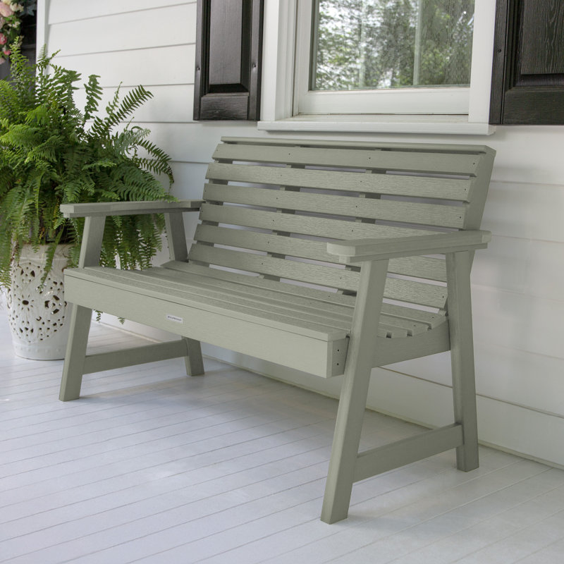 Banc de jardin en plastique Midwest, H 32 po x l 52 po x P 25 po, Eucalyptus