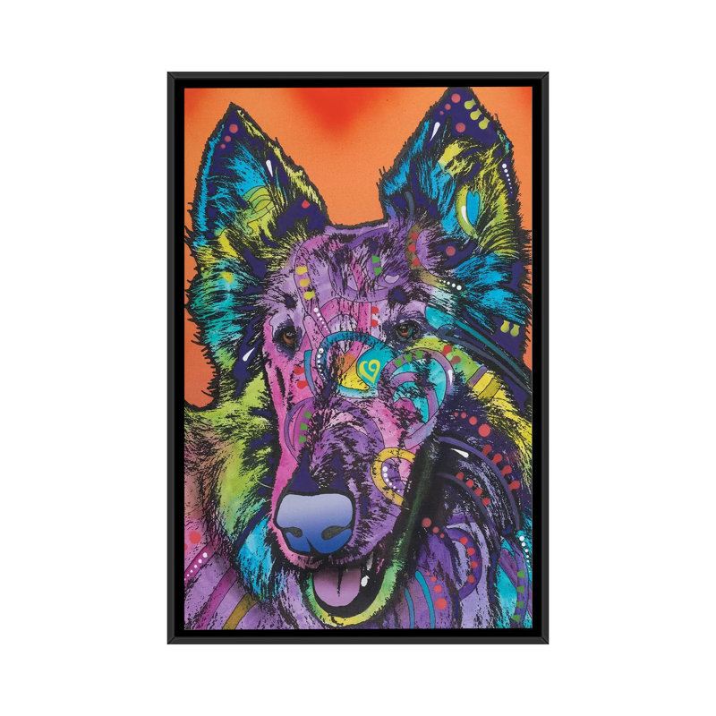«Ava, Collie», impression sur toile, H 26 po x l 18 po x P 1,5 po, Toile encadrée noire, Pas de tapis