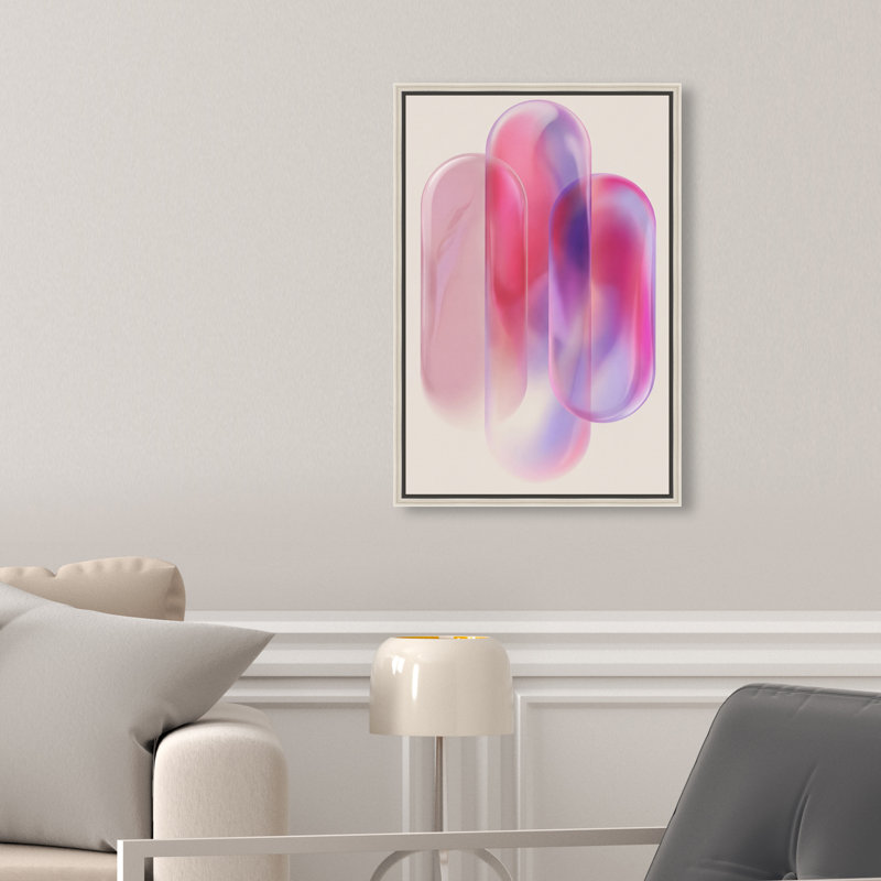 Pink Topaz Gradient Print by Oliver Gal, 46"H x 31"W, Silver Floater Frame